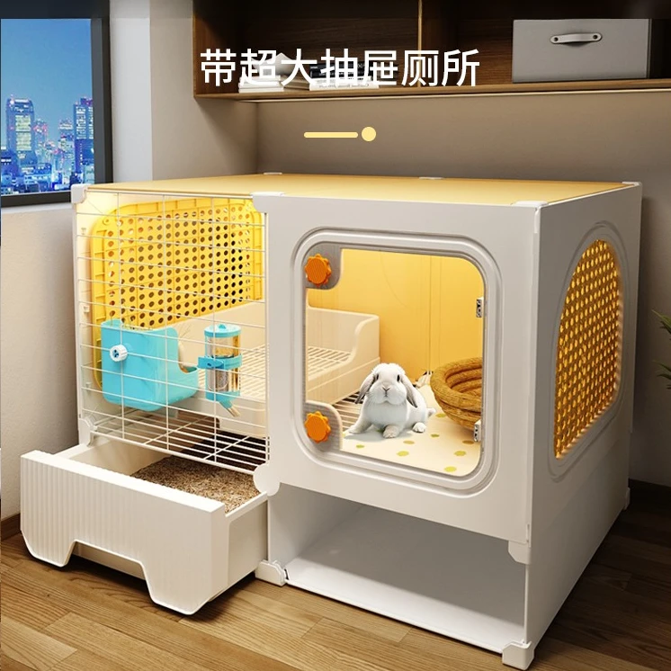 兔家用别墅豪华兔窝厕所一体宠物兔荷兰猪豚鼠专用笼子狗笼子