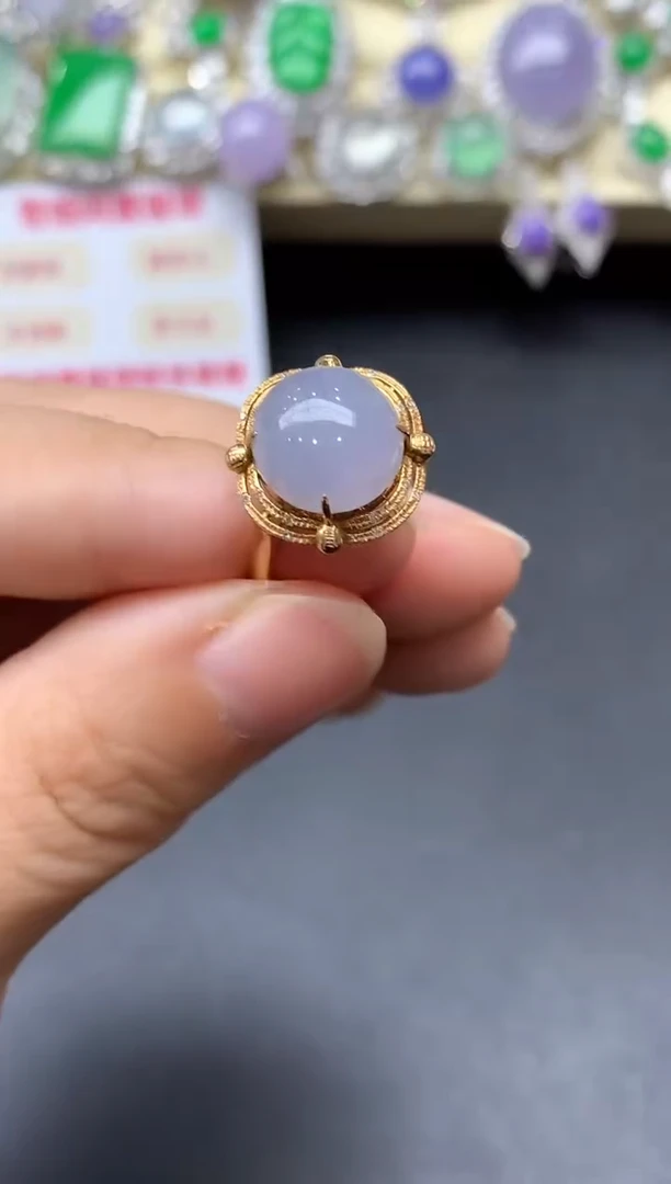 18K金镶嵌戒指翡翠184-中国好珍宝