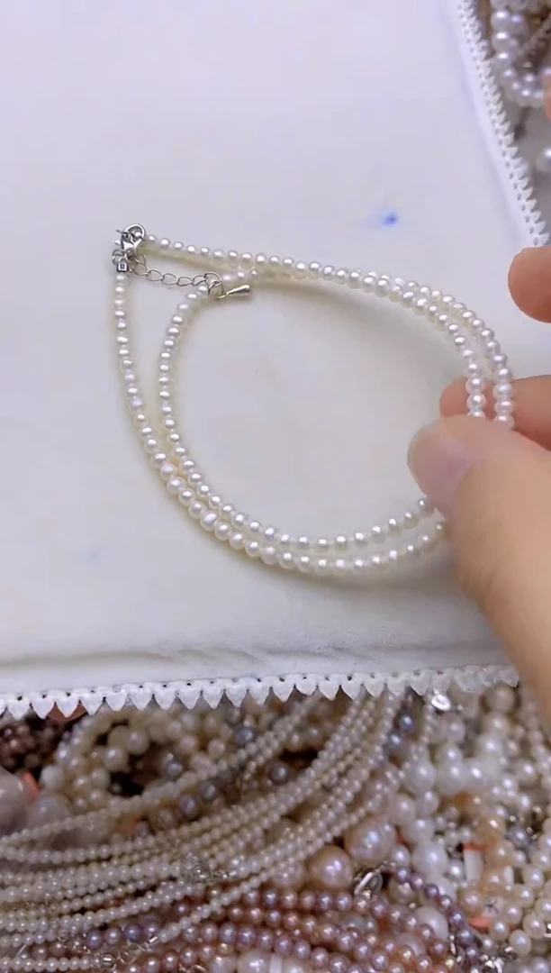 未镶嵌淡水珍珠1小米珠项链1