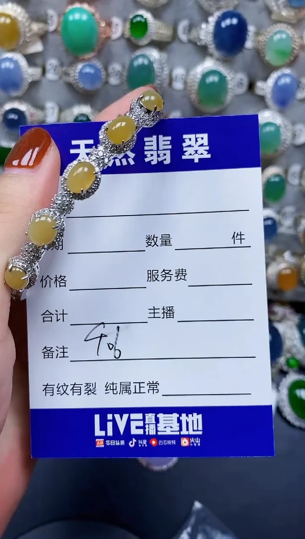 翡翠手镯银S925镶嵌406