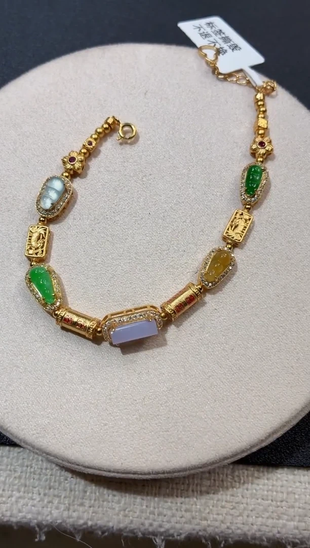 银S925镶嵌手链翡翠手链