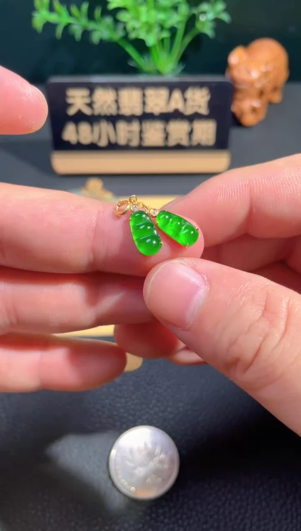 颈饰18K金镶嵌翡翠翡翠