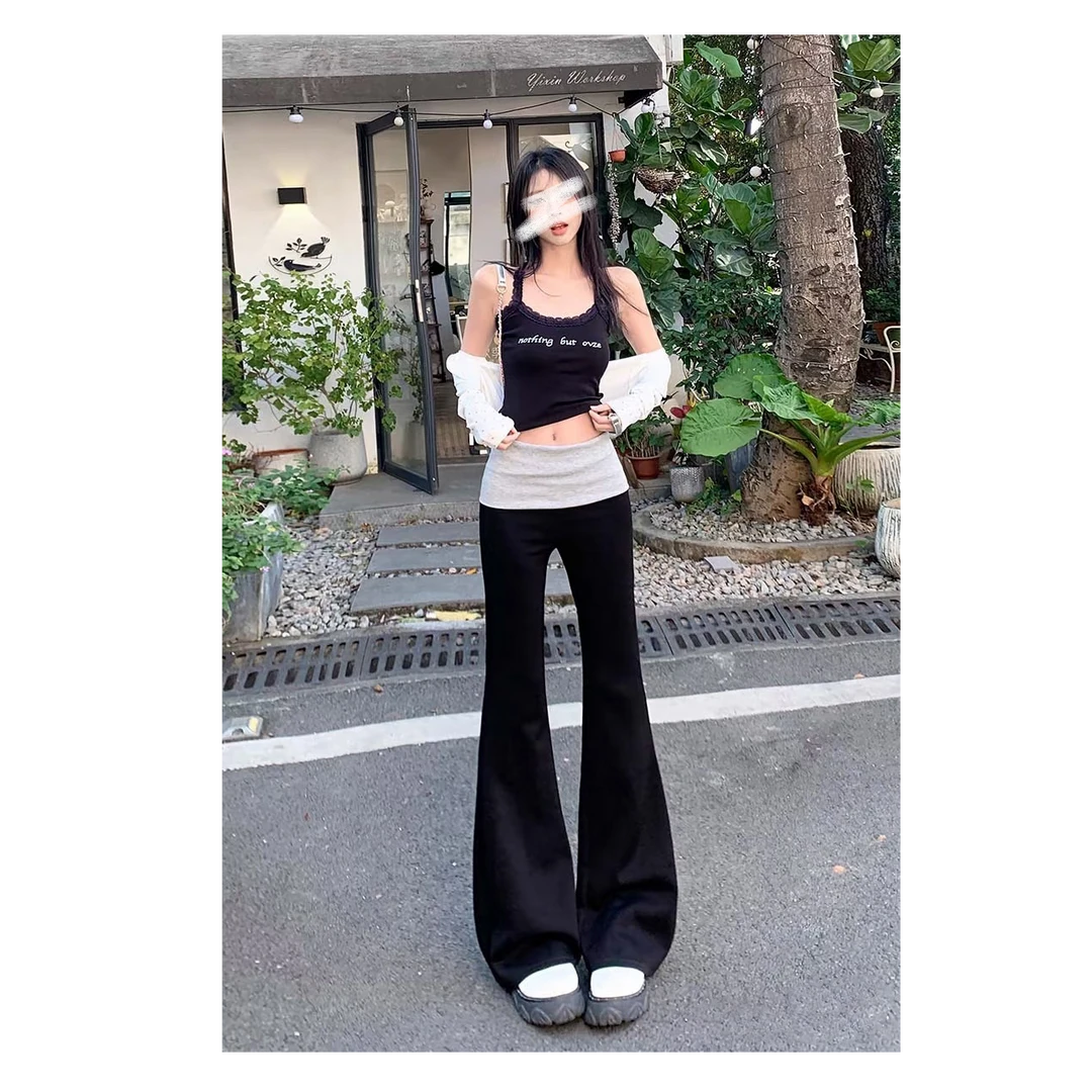 运补8-10秋季新款喇叭裤女2025年春夏新款百搭显瘦瑜伽马蹄裤