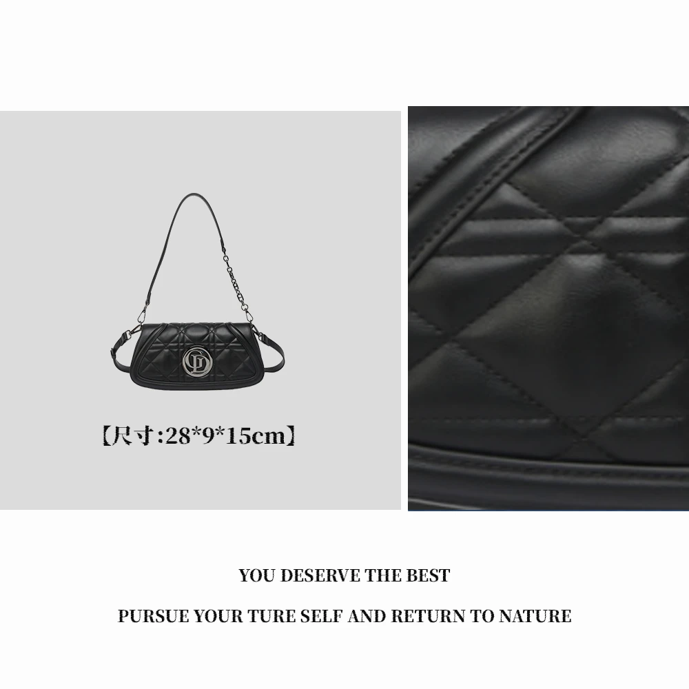 【特特甄选】BF-66386-黑色腋下单肩包牛皮包时尚轻奢女包