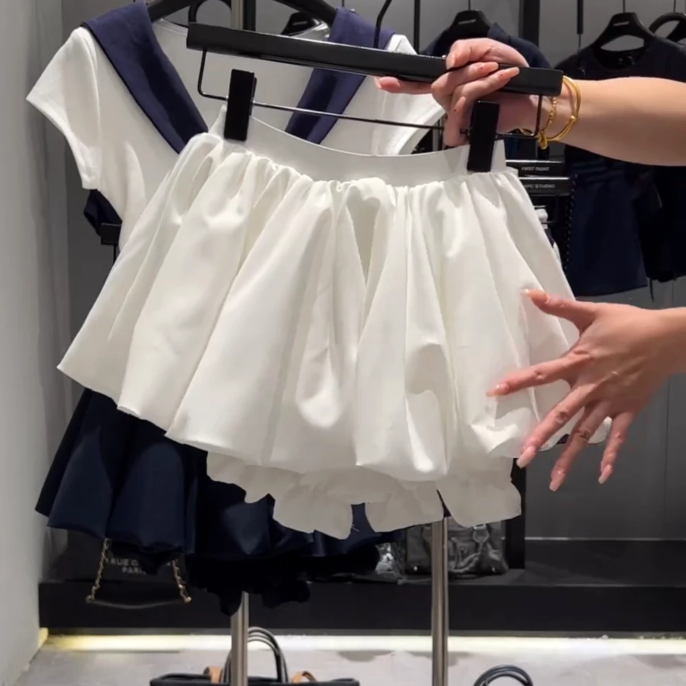 【云朵花苞蓬蓬裤裙】2025夏季显瘦南瓜裙A字半身裙短裙裙子