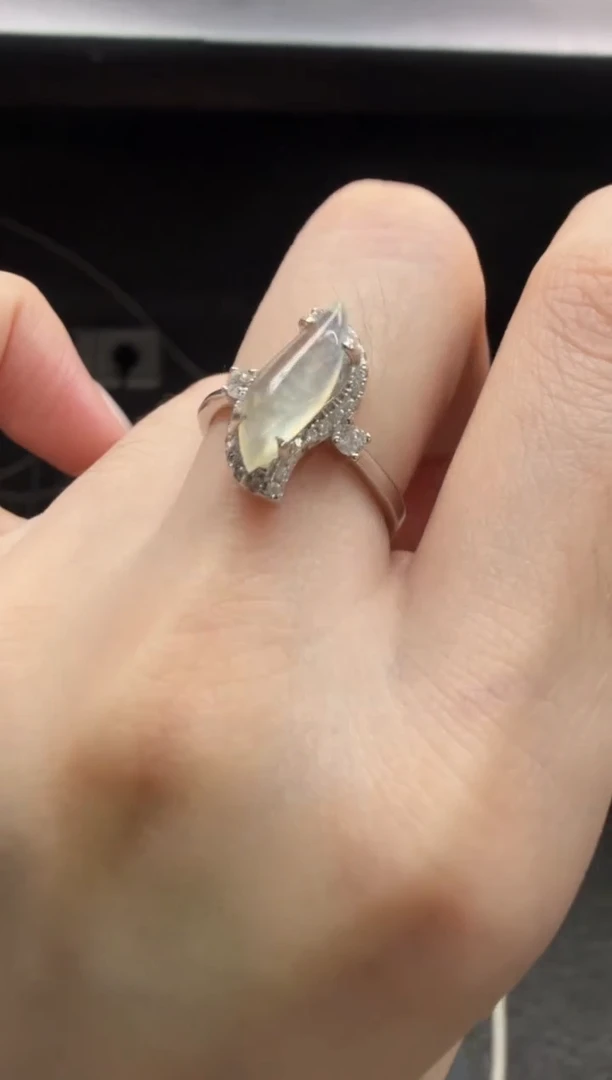 银S925镶嵌戒指翡翠翡翠饰品-166