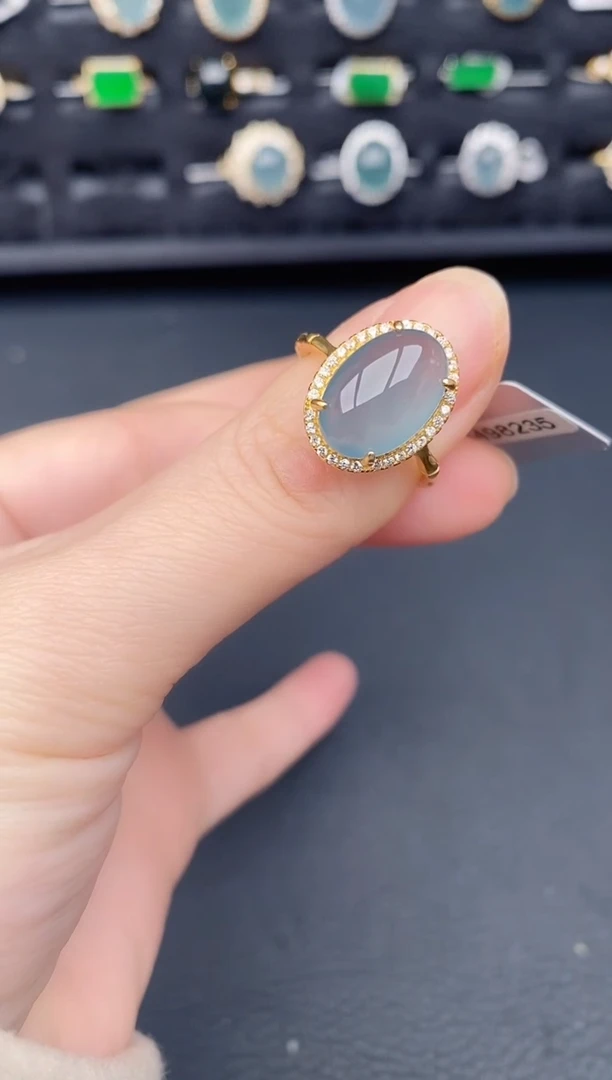 银S925镶嵌戒指翡翠天然a货翡翠41