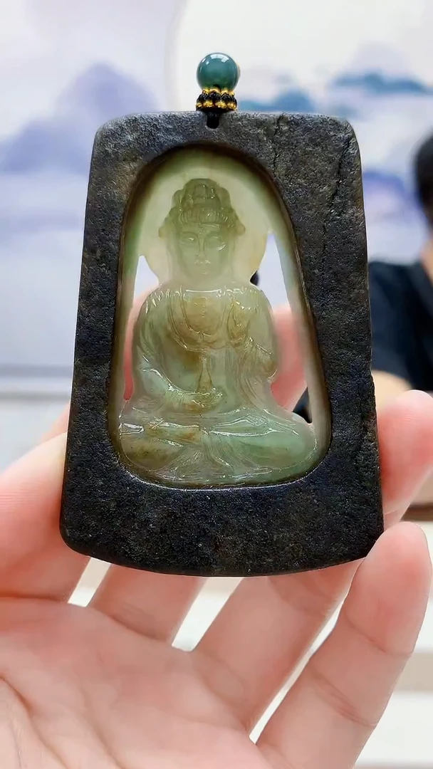 未镶嵌定制翡翠4917lr-毛货挂件18