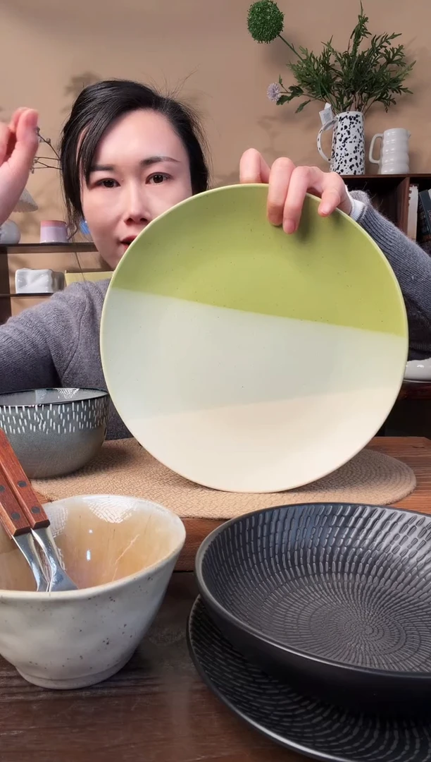 10.5英寸拼色麻点大盘微瑕