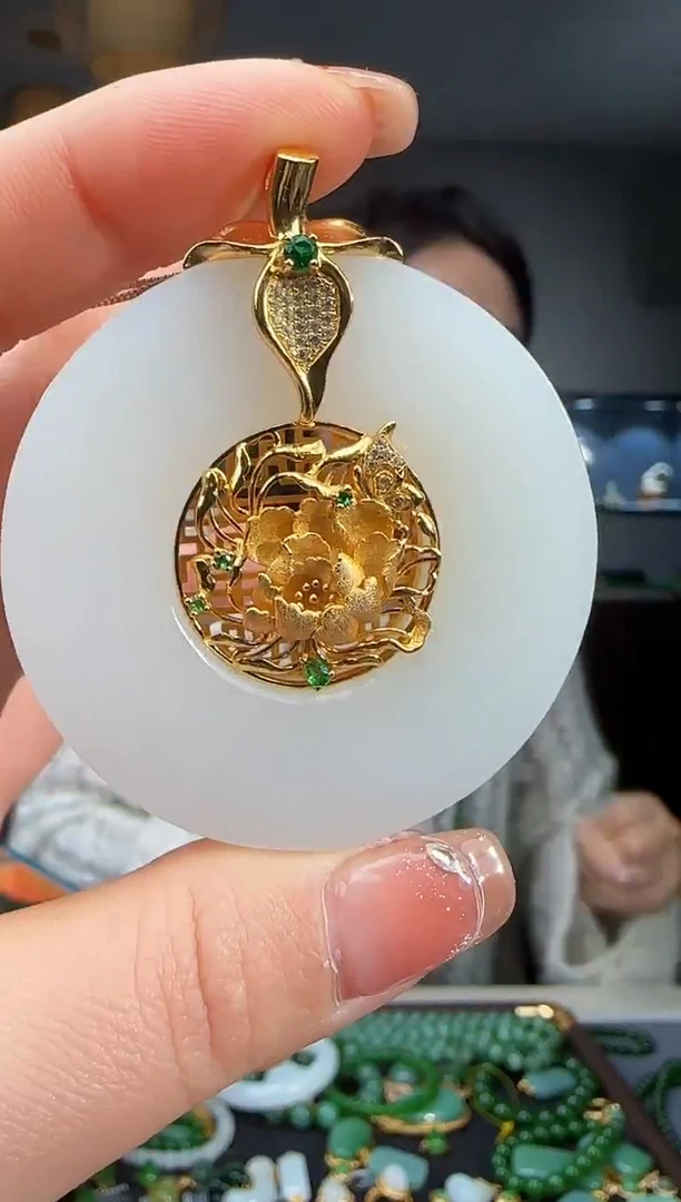 吊坠(不含链)银S925镶嵌和田玉1