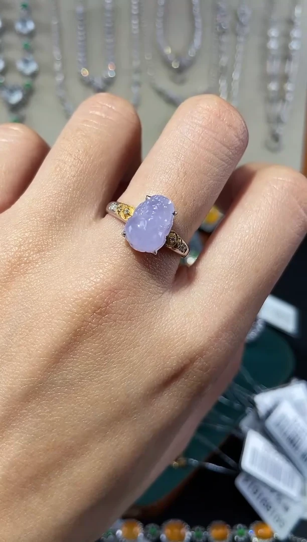 【闪购商品】翡翠戒指18K金镶嵌戒指