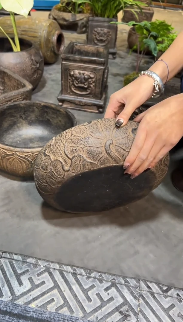 陶土【火山泥】荷韵盆