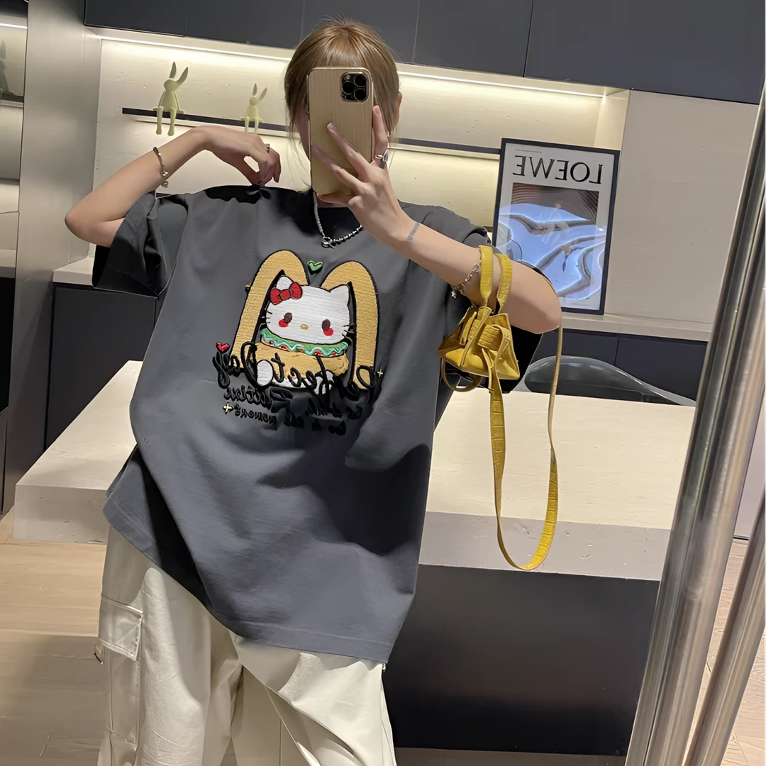 BLX--24812（深圳出品）25早春新款小众设计款Kitty刺绣上衣