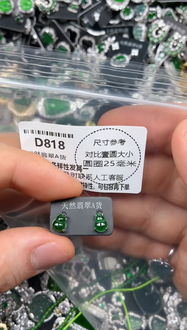 颈饰未镶嵌翡翠D818耳钉