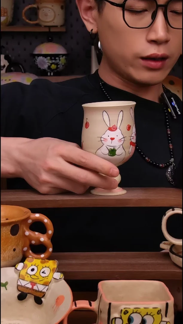 杯子景德镇可爱设计师款陶瓷