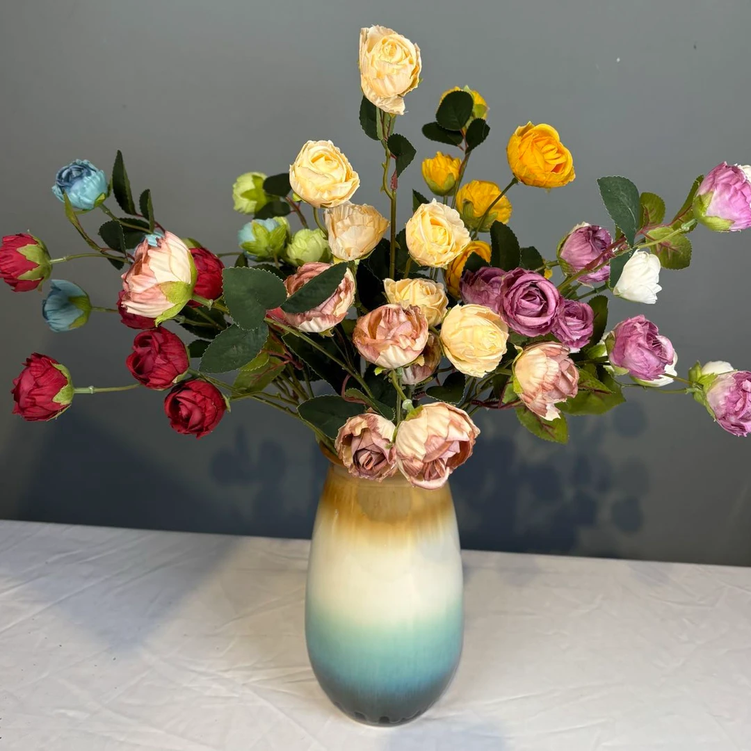 仿真花  7头小玫瑰
