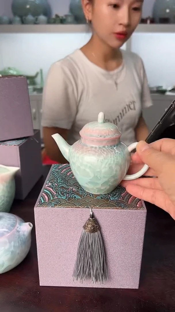 龙泉云间青瓷小米茶器