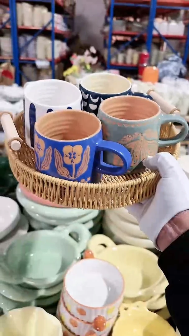 【闪购商品】瓷片4个杯子不带托盘 微瑕