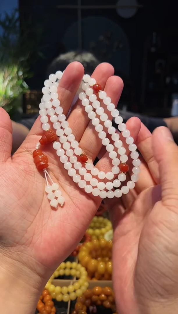 手串未镶嵌和田玉7+108多圈