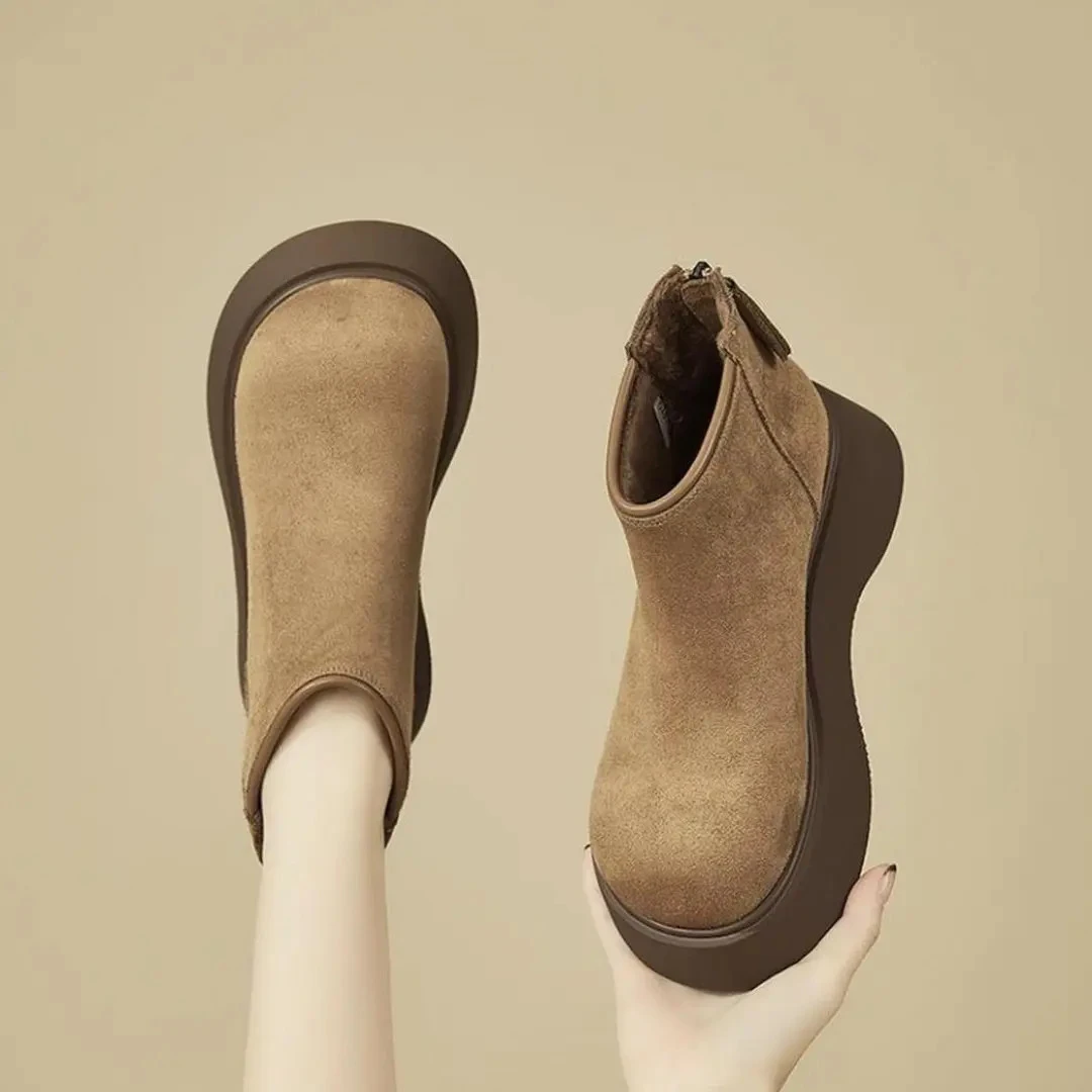 厚底增高勃肯鞋女马丁靴2025新款冬季加绒棉鞋时尚短靴保暖雪地靴