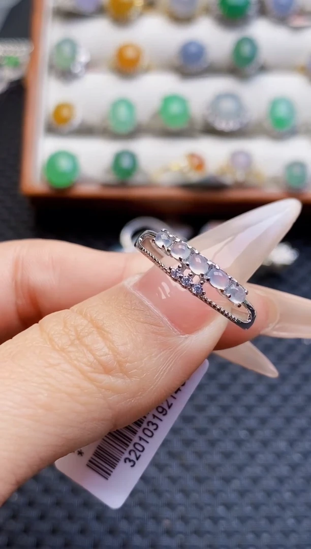 银S925镶嵌戒指翡翠5114