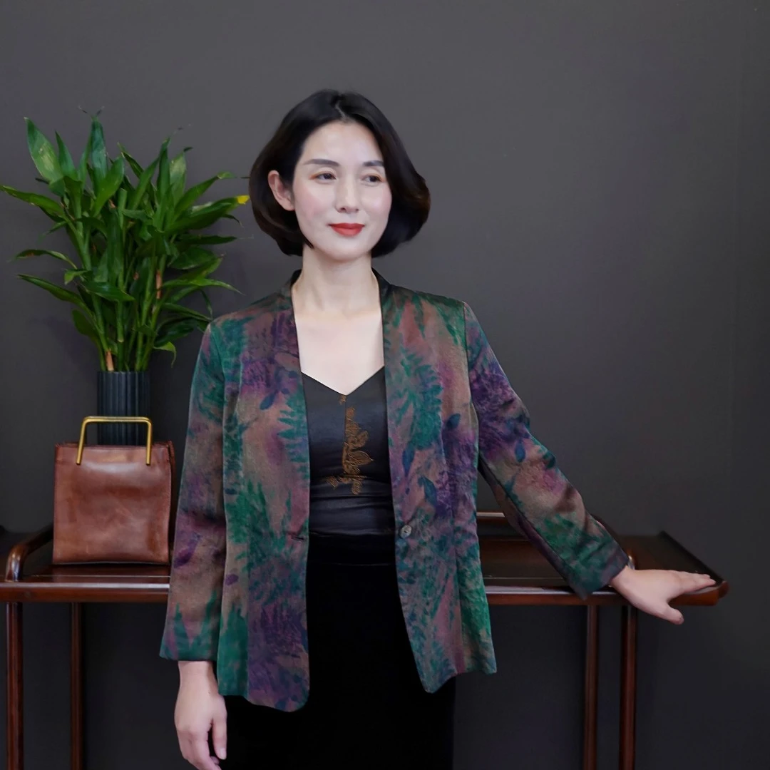 【木槿】京华苏艺设计师款新中式西装长袖外套68426