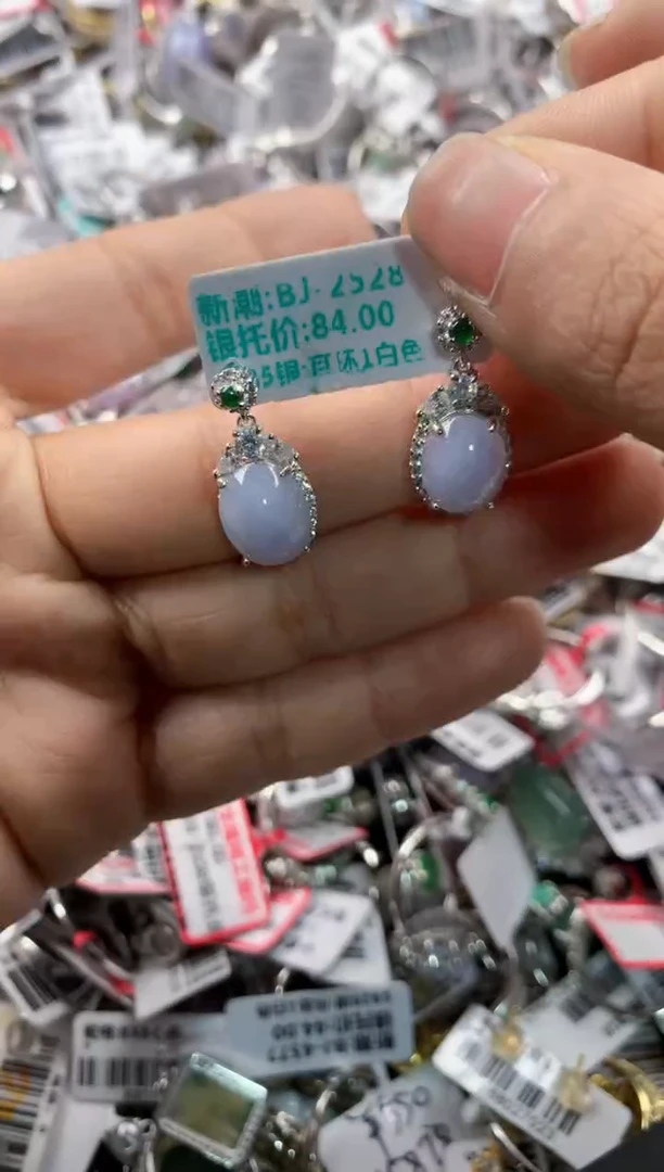 银S925镶嵌戒指翡翠666    4