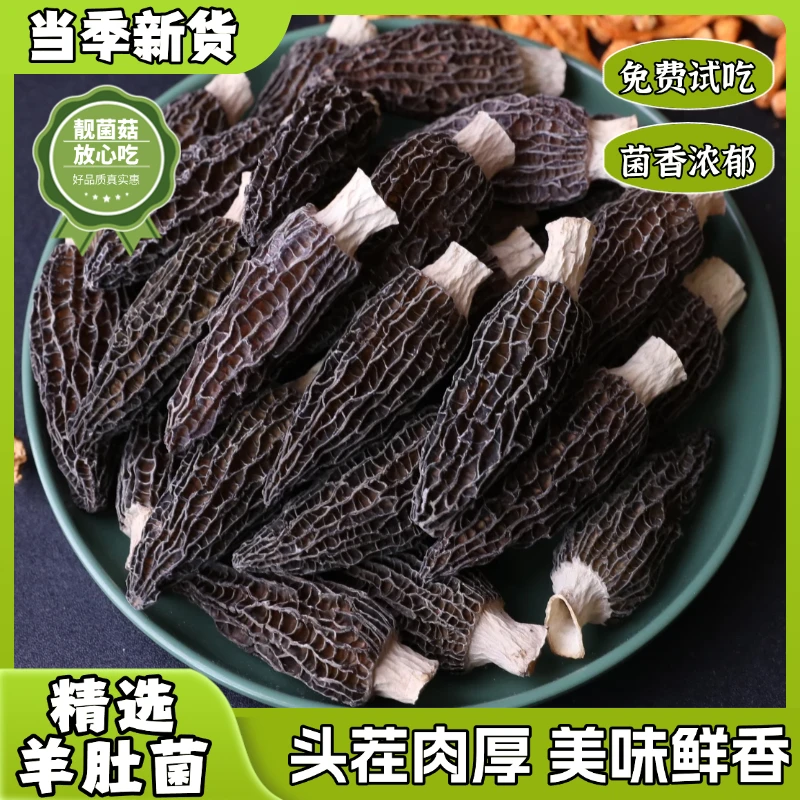 【专属助农】羊肚菌3-5头茬新货煲汤炖汤食材 菌菇土特产（现拍现称）