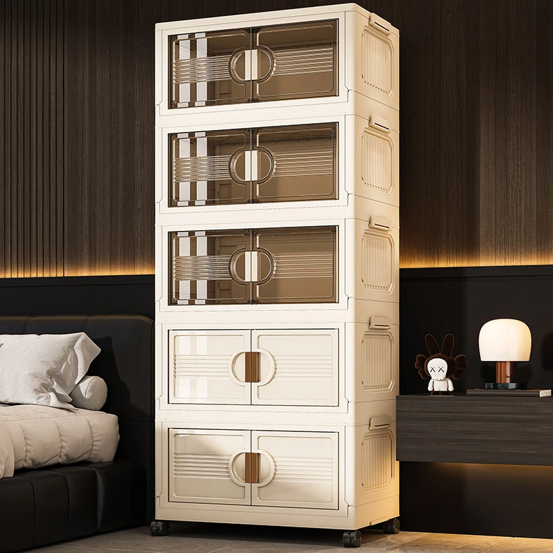 【75面宽】居家好物家用双开门可移动收纳柜零食玩具整理收纳柜 HZ