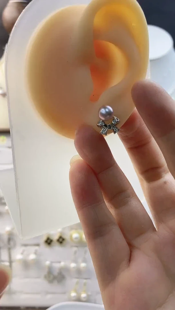 合金耳饰淡水珍珠74