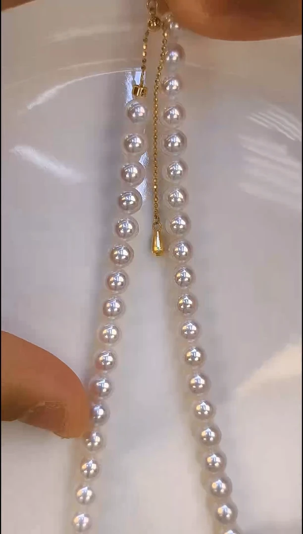 项链18K金镶嵌淡水珍珠6