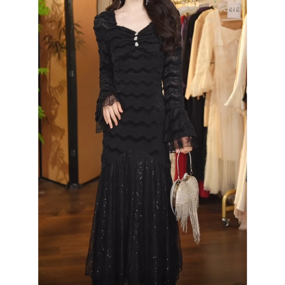 【七姐原创】黑金古堡N198B连衣裙-560