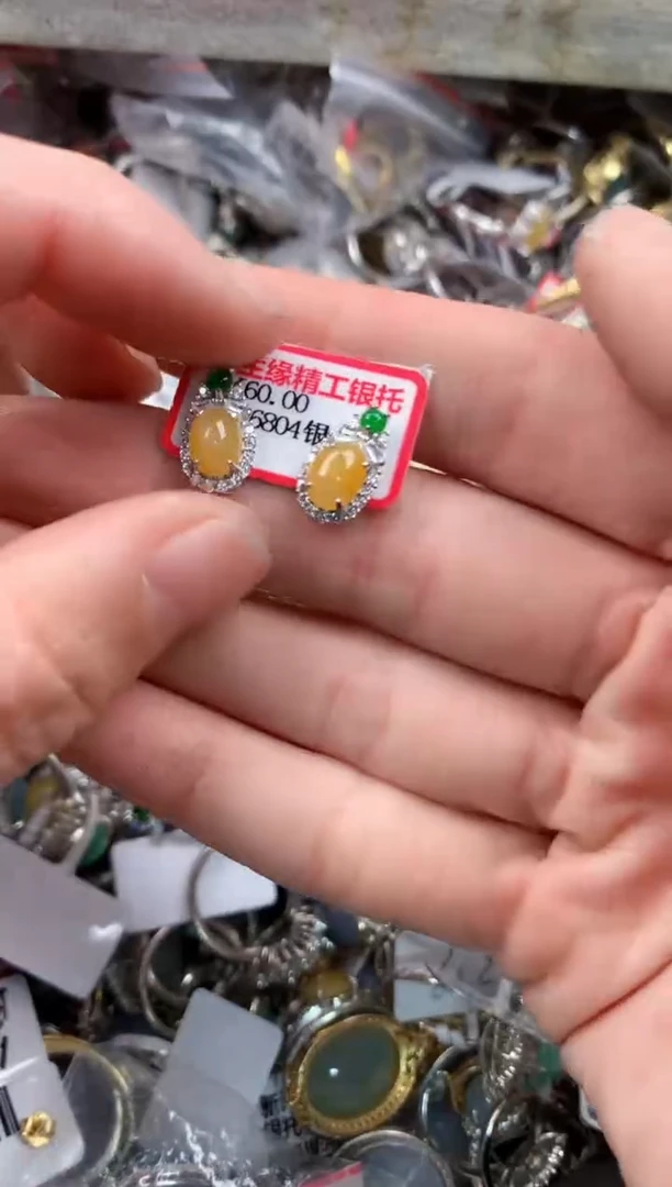 银S925镶嵌戒指翡翠999   8