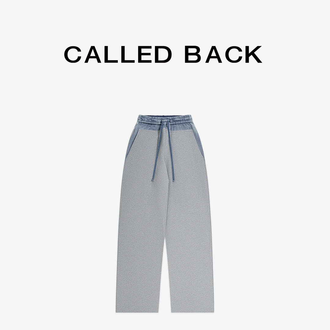 CALLED BACK运动宽松抽绳舒适简约灰色直筒户外休闲裤110706