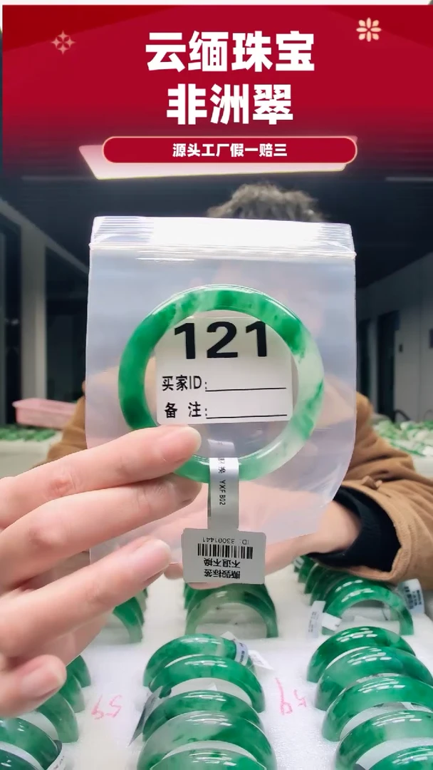 未镶嵌手镯石英质玉（非洲翠）5556圈口121