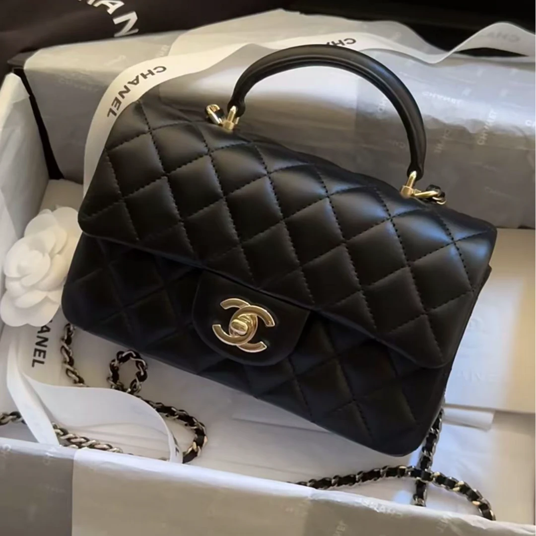 99新 Chanel/香奈儿 多多奢品/香奈儿黑金cf手柄大mini挎包/99新