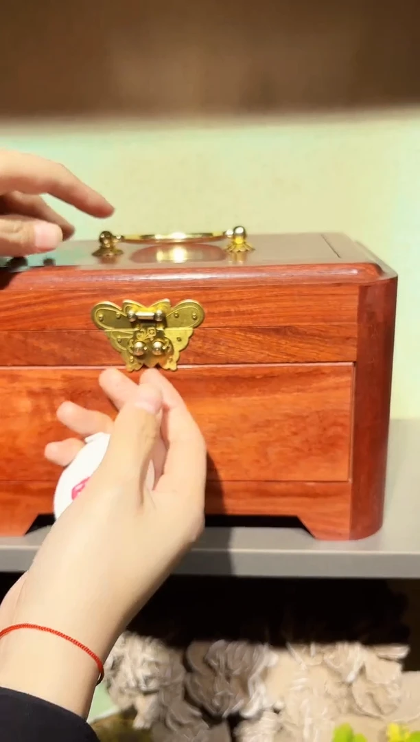 大果紫檀（缅甸花梨）无事牌首饰盒