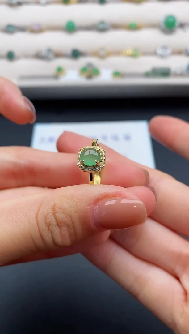 银S925镶嵌戒指翡翠11111111111+7
