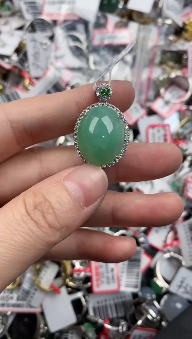 银S925镶嵌戒指翡翠6666-----6
