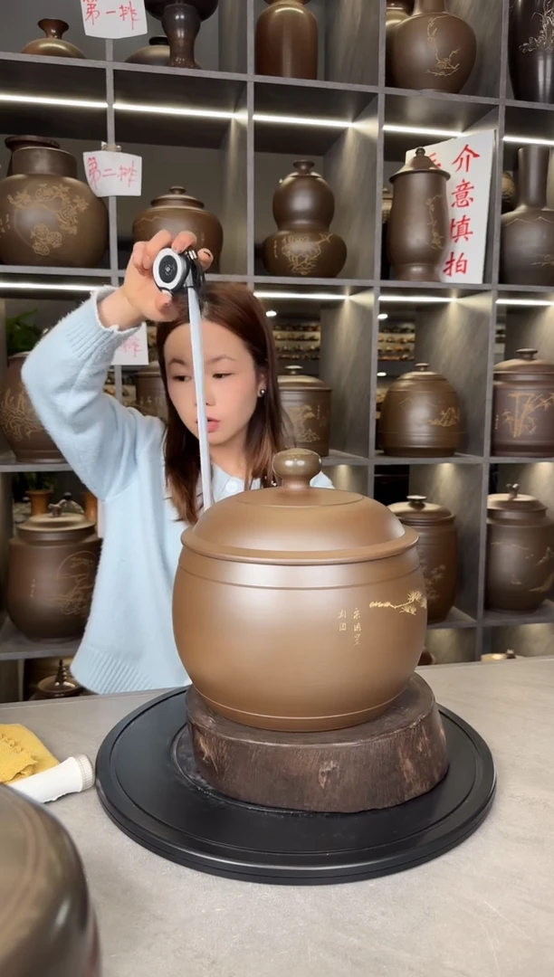 【闪购商品】罐本陶手作新年套3斤装茶叶罐手工痕迹