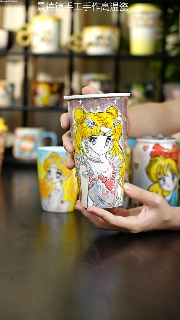 杯子景德镇手绘美少女杯