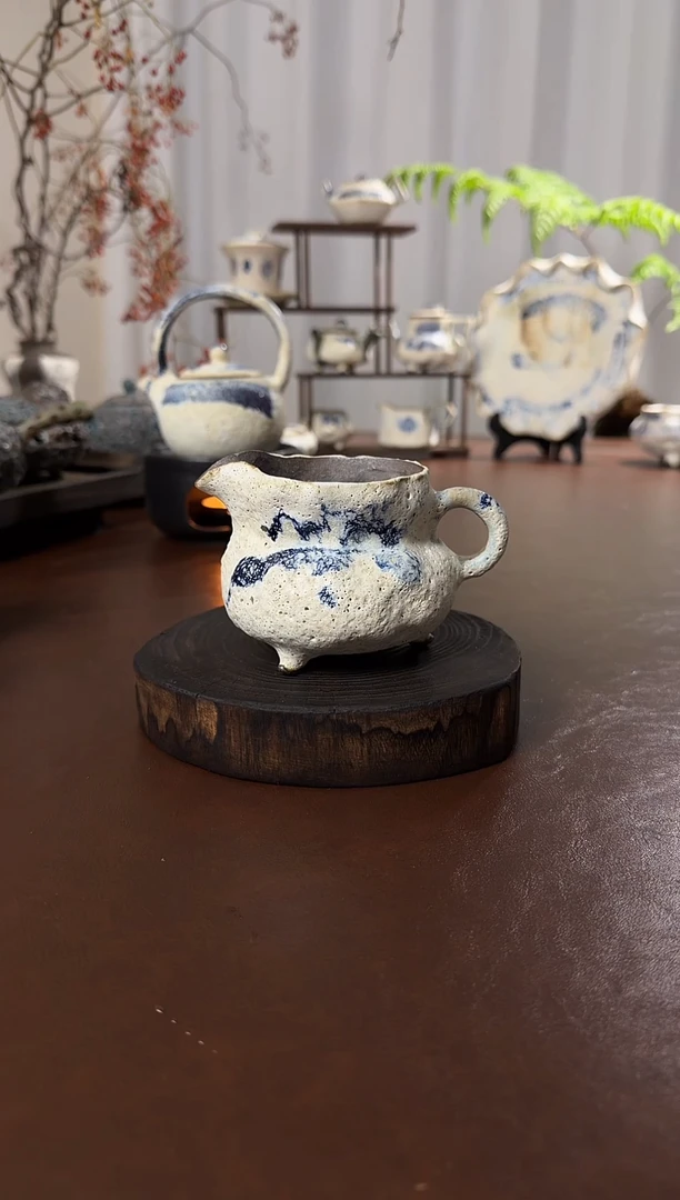 粉引 纯手捏公道杯