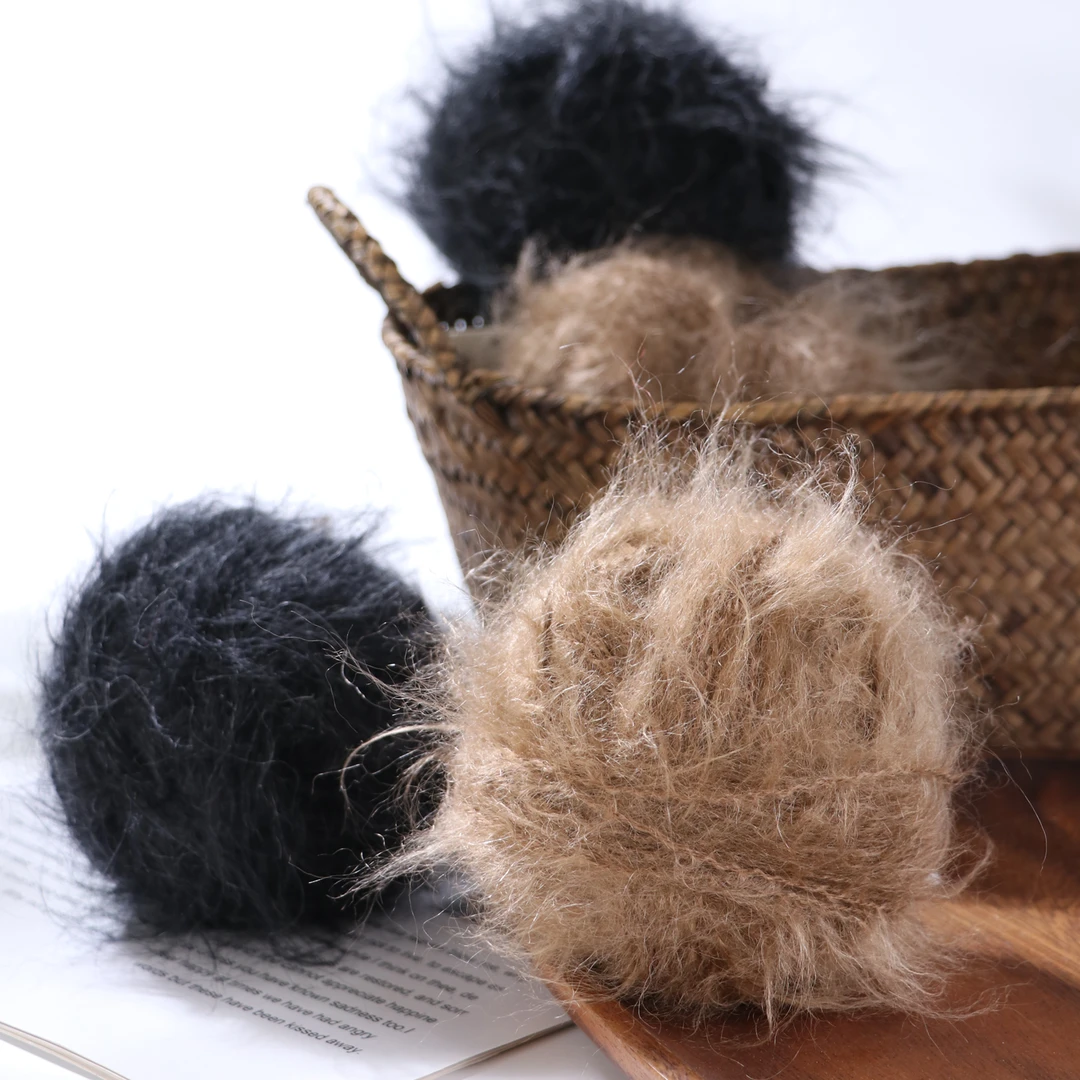 仙女家轻烟马海毛毛线海马线软糯手工棒针编织围巾毛衣diy材料包