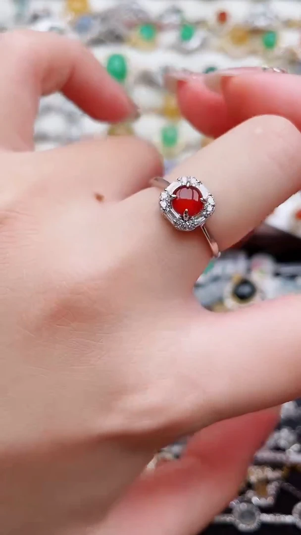 银S925镶嵌戒指翡翠56