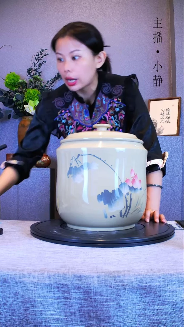 建水全手工紫陶茶罐白亮048