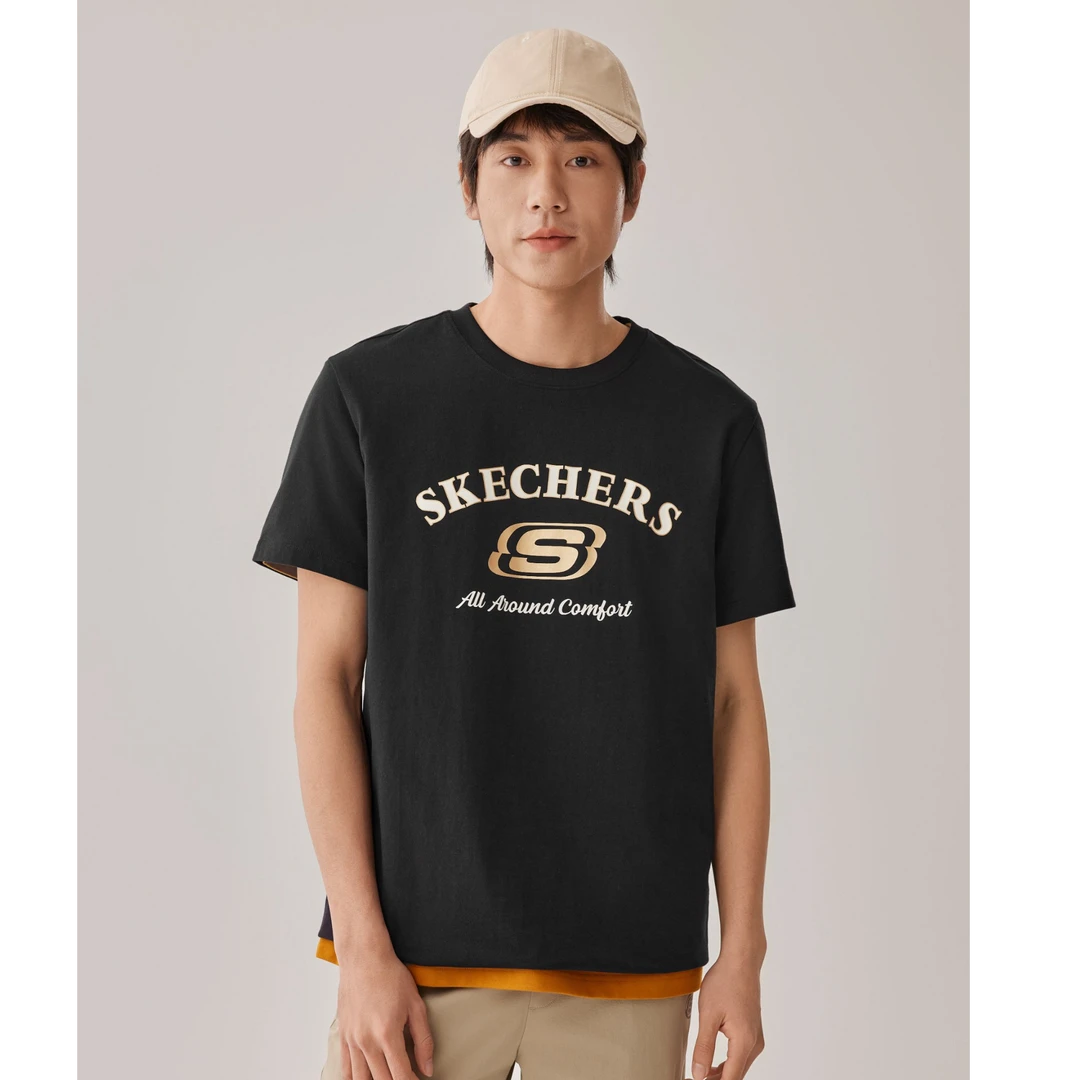 斯凯奇夏季男女同款百搭时尚短袖L225U122 DB