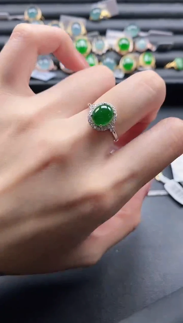 【闪购商品】翡翠戒指银S925镶嵌1111