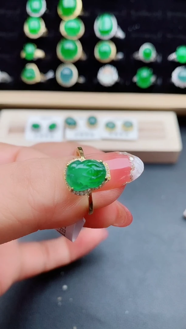 【闪购商品】翡翠戒指银S925镶嵌50800