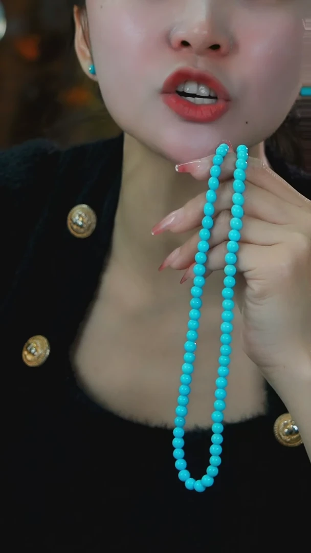 【闪购商品】绿松石项链银S925镶嵌发货一件6.5m