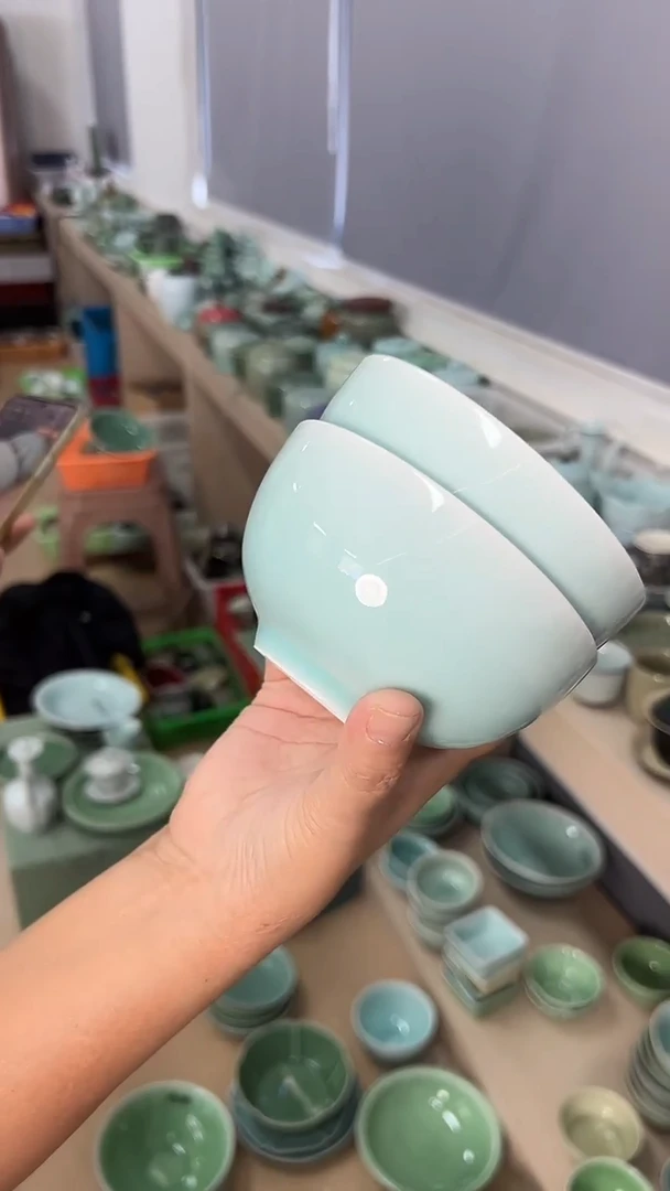 龙泉云间青瓷小米茶器